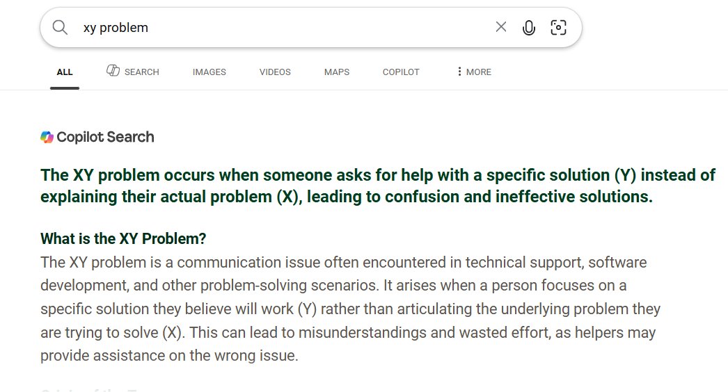 surajpathakcs's tweet image. A friend of mine messed up her college&apos;s major project because she didn&apos;t know about XY Problem. 

Know this so you don&apos;t mess up when time comes.

It&apos;s a common pitfall juniors and beginners fall into.