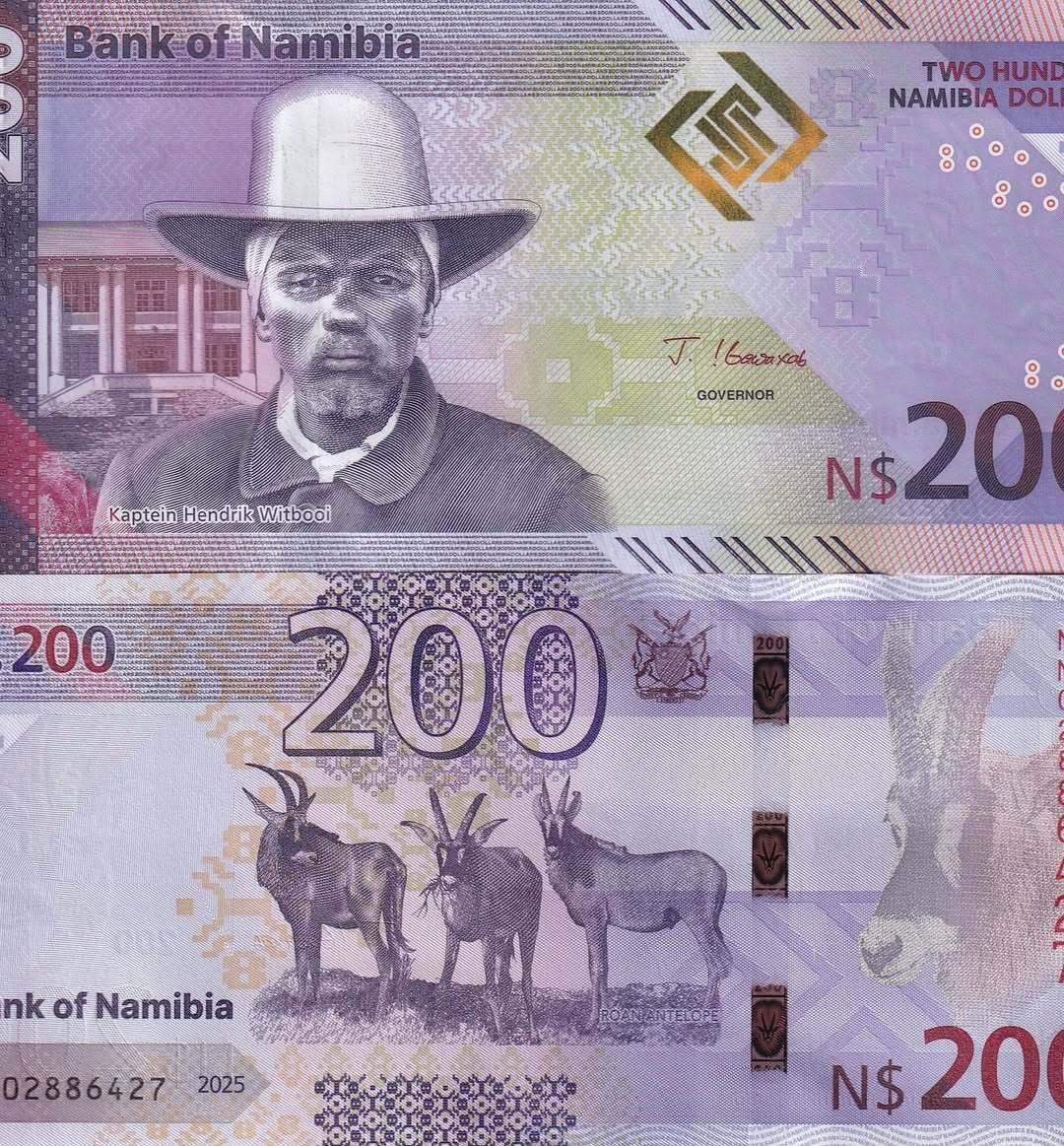 AkkshyeTulsyan's tweet image. Namibia unveils its new 2025 banknote series, featuring modern designs and advanced security features. 💵✨
#Namibia #Banknotes #Numismatics #CurrencyUpdate