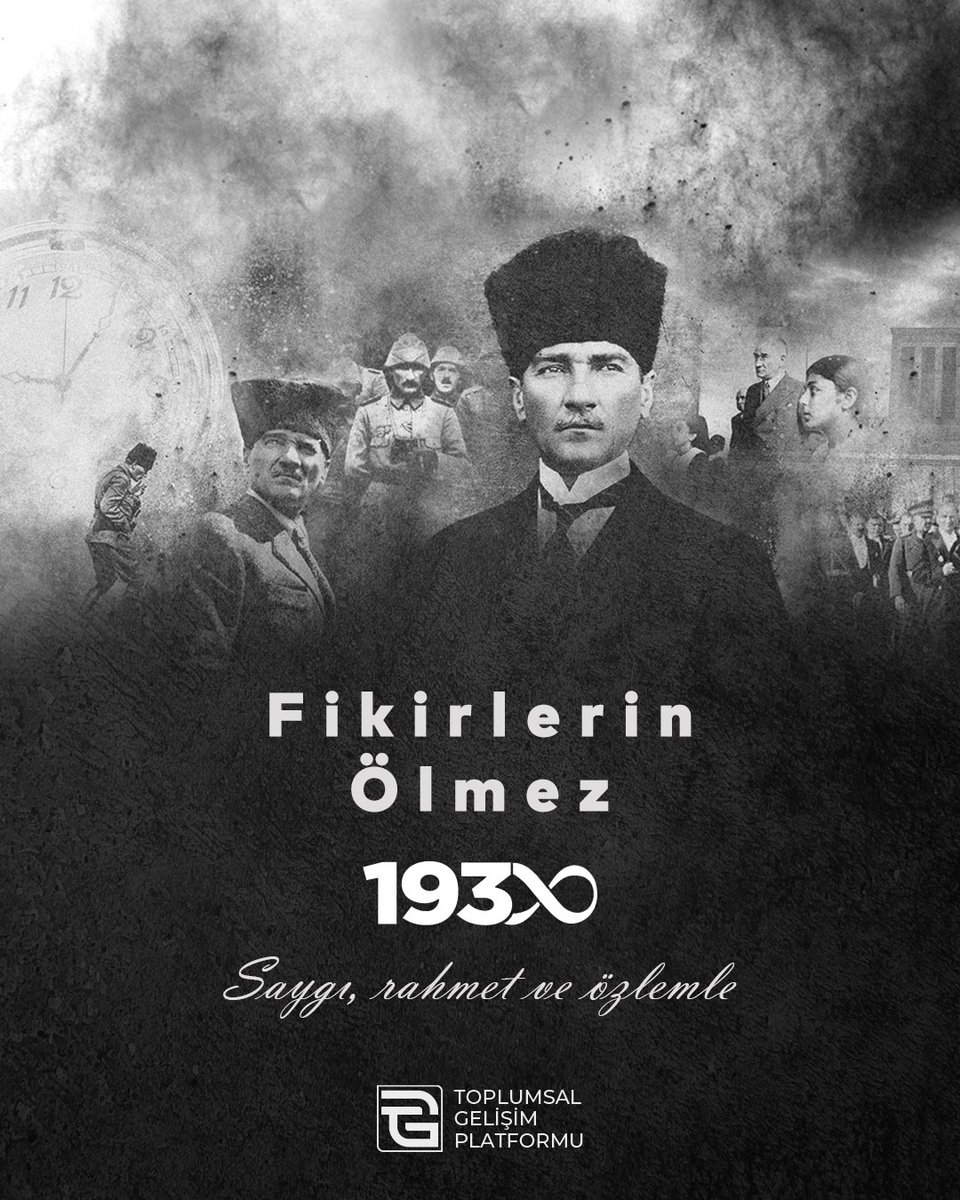 Ulu Önderimiz Gazi Mustafa Kemal Atatürk’ü, saygı, rahmet ve özlemle anıyoruz. 

Bize bıraktığı fikirlere sahip çıkarak izinden yürümeye devam edeceğiz. 🇹🇷