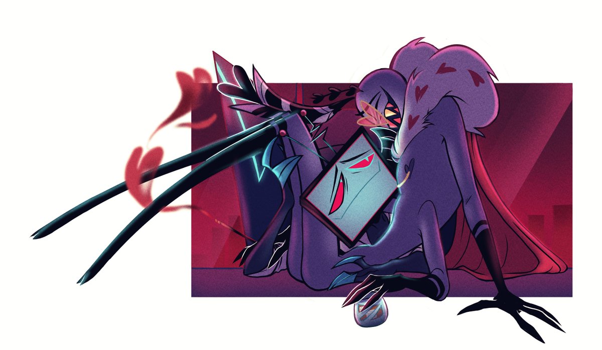 Late night booty call
#HazbinHotelFanart #HazbinHotelVox #HazbinHotelValentino #StaticMoth
