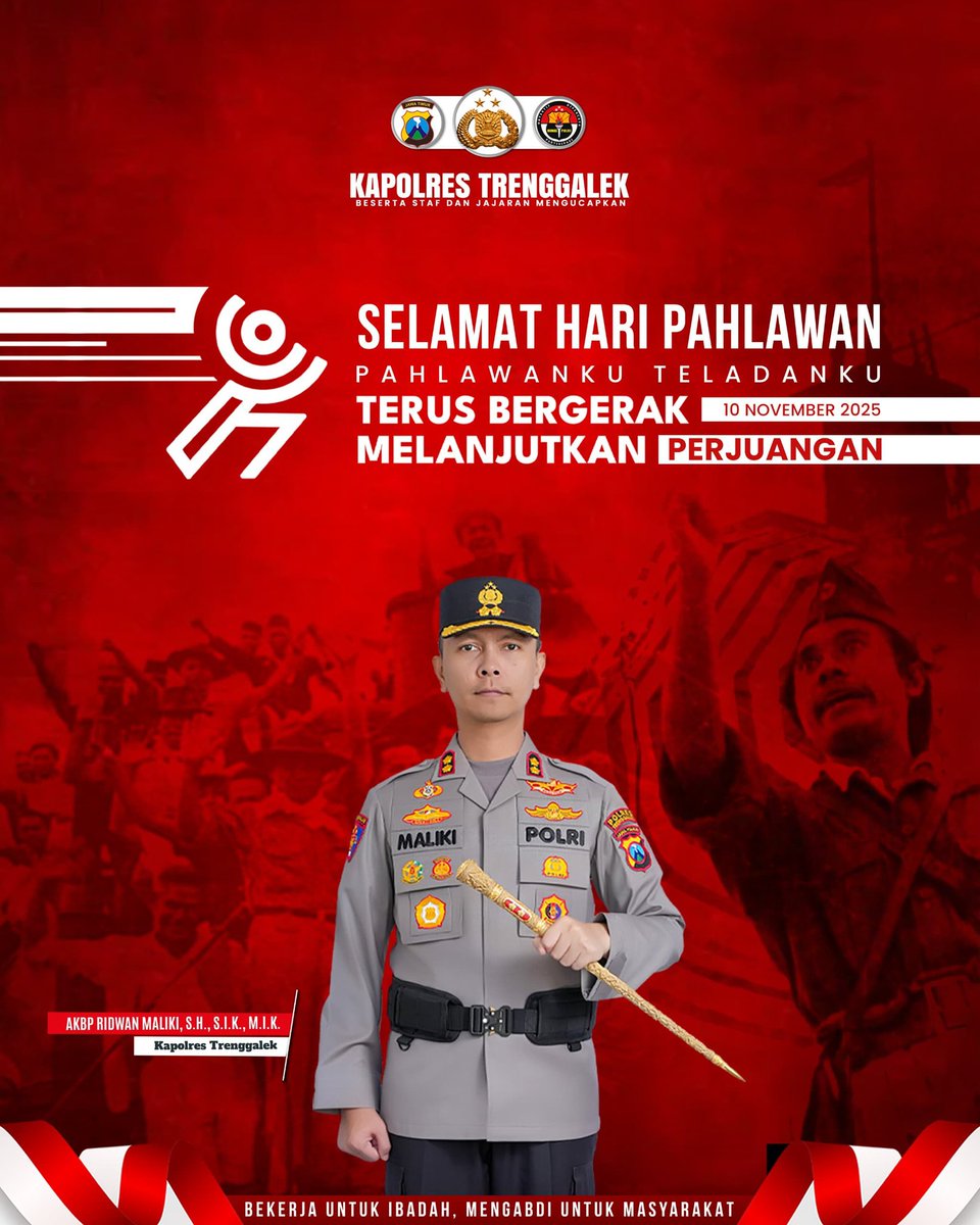 Kapolres Trenggalek AKBP Ridwan Maliki, S.H., S.I.K., M.I.K., Beserta Staf dan Jajaran Mengucapkan Selamat Hari Pahlawan

10 November 2025

"Pahlawanku Teladanku, Terus Bergerak Melanjutkan Perjuangan"