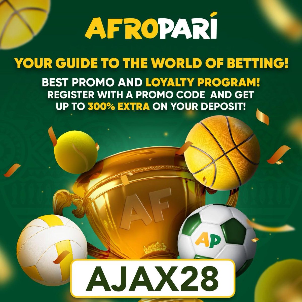 JE, UNATAKA BONUS YA HADI TSHS 45,000 AFROPARI BET...?!

BASI FUATA MAELEKEZO HAYA 
👇

🟨Jisajili kwa kutumia Promo code👉AJAX28, Pakua Application, Jaza taarifa zote kwa usahihi, kisha Deposit kuanzia Tshs 10,000 upate Bonus ya hadi Tshs 45,000/= 
🟨Tumia namba ya simu ama