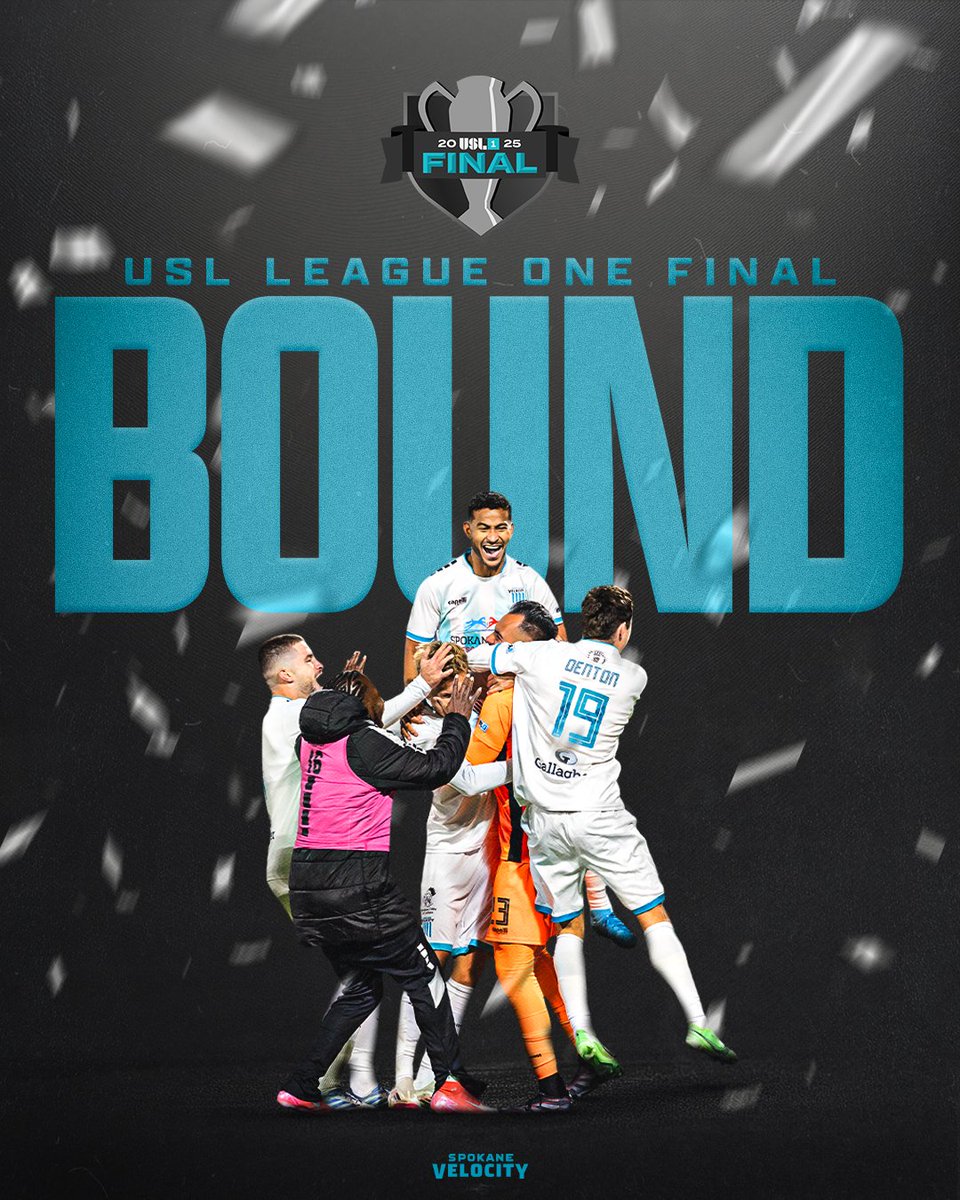 YOUR VELOCITY FC IS HEADED TO THE USL LEAGUE ONE CHAMPIONSHIP  

#SPKvPOR #LeagueOne #LetsGoSpo #UpTheFalls #WelcomeToTheEdge #UnfinishedBusiness