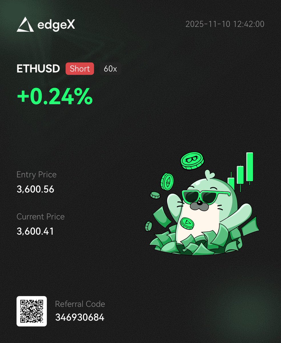 cryptoman6789's tweet photo. 🎰 Cờ bạc thời 5.0 – nơi người không chơi là người chưa biết mùi… Retro !
👉 Hôm qua mình nạp nhẹ 20 $USDT vào thử @edgeX_exchange – Perp DEX đang được fomo (doanh thu tăng nhanh top đầu blockchain).
Lệnh đầu thua sao đó Long $BTC và $ETH ăn lại, sau đó mình all-in lãi để cày vol với ETH x50 → lên >13k$ volume luôn 💪
Giờ chỉ cầu Retro tới nhanh để còn được “bú cùng anh em $HYPER và $ASTER thôi 😂
🔥 Điểm phê khi trade trên edgeX:
•Nạp rút siêu nhanh chỉ vài giây ⚡️ (ETH / BNB / ARB đều ok)
•Lệnh mượt, không lag, không delay
•Market close trượt giá thấp, thanh khoản cực tốt
•UI/UX đẹp, thao tác dễ – mượt hơn cả Backpack
•Gần 100 cặp giao dịch để long/short thả ga
💀 Ở #Binance/#Bybit: trade ngu mất tiền
🤣 Ở #edgeX: trade ngu vẫn có Retro an ủi – còn gì vui hơn?
✅ Link trade trải nghiệm : https://t.co/rlH3BDto1g