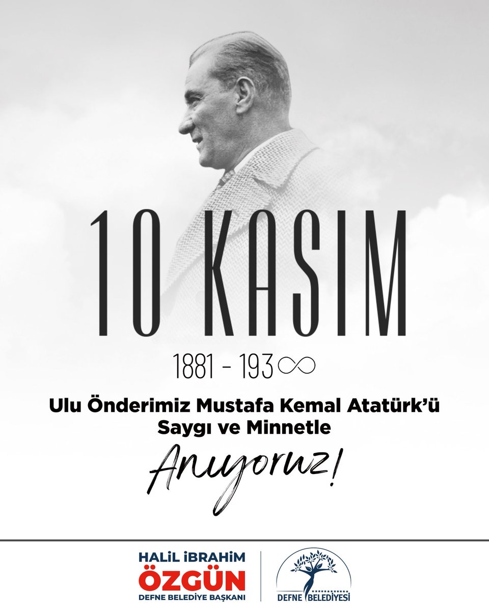 Hayatını milletine adamış ve  hayatı savaşlar içerisinde geçmiş büyük önderimiz Gazi Mustafa Kemal Atatürk'ü milletinin en büyük yas günü olan bugün en derin  özlem ve minnet duygularımızla anıyoruz.
#10kasım