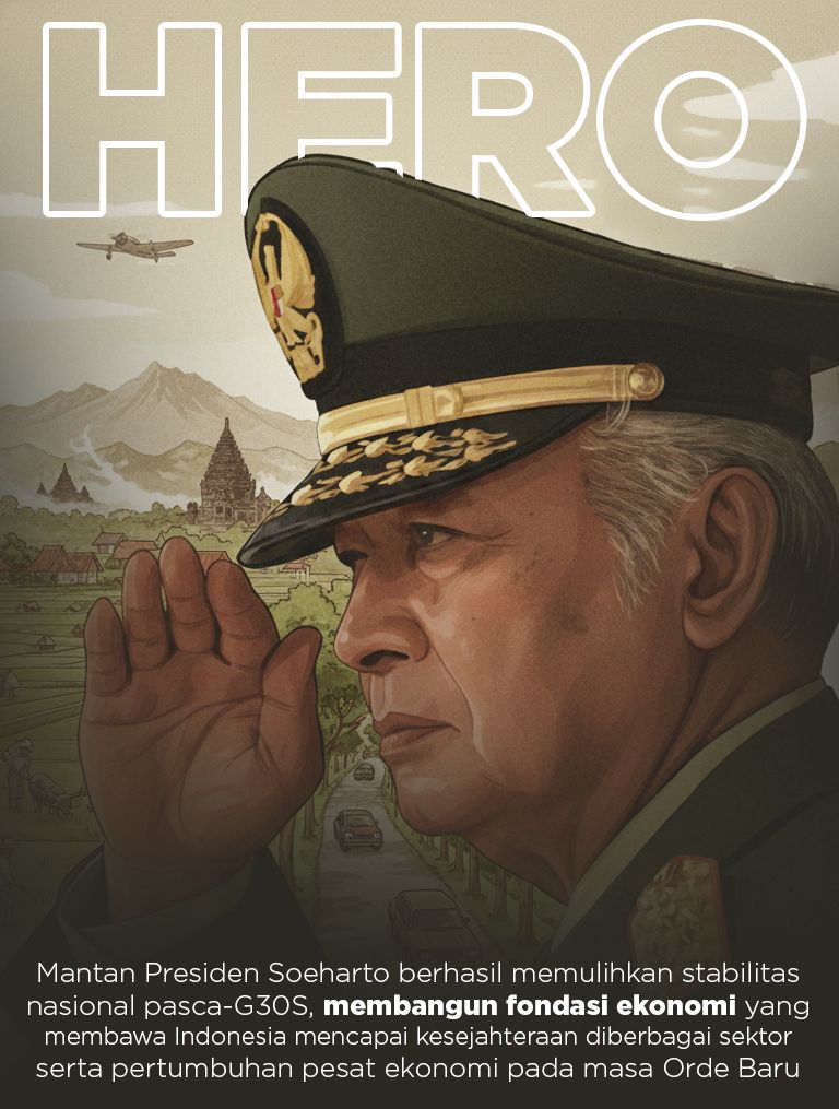 HumasReceh's tweet image. Setiap Hari Pahlawan, kita diingatkan pada perjuangan tokoh yang mengubah wajah bangsa. Soeharto salah satunya, pemimpin dengan arah jelas untuk kemandirian dan kemajuan Indonesia. Warisan semangatnya abadi. Terima Kasih Pahlawan yang telah menuntun bangsa ini.