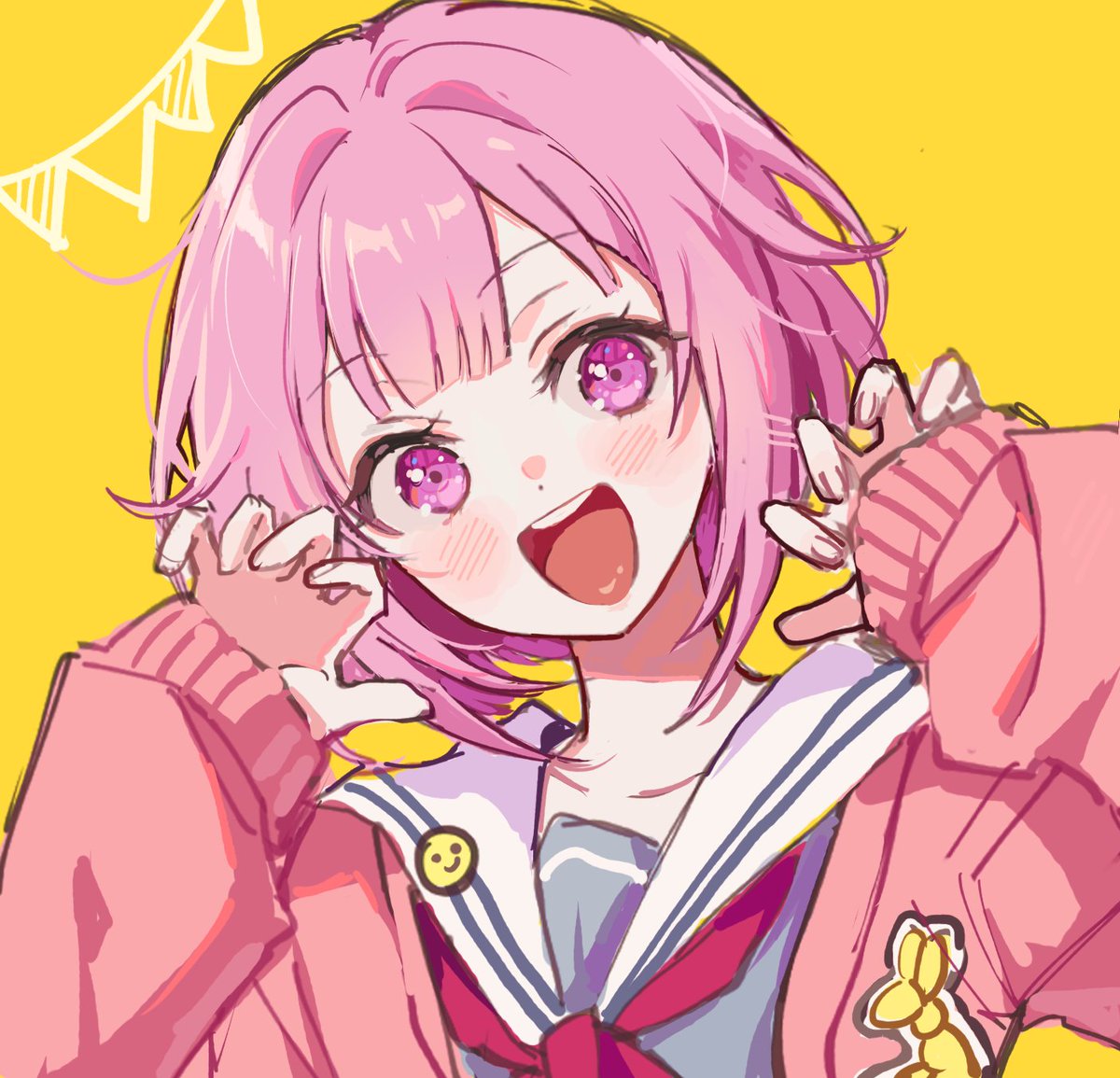 友達が描いてくれたえむちゃん🥹💖！！
めっちゃかわいい、、、ありがとう～((o(^∇^)o))bbbbb