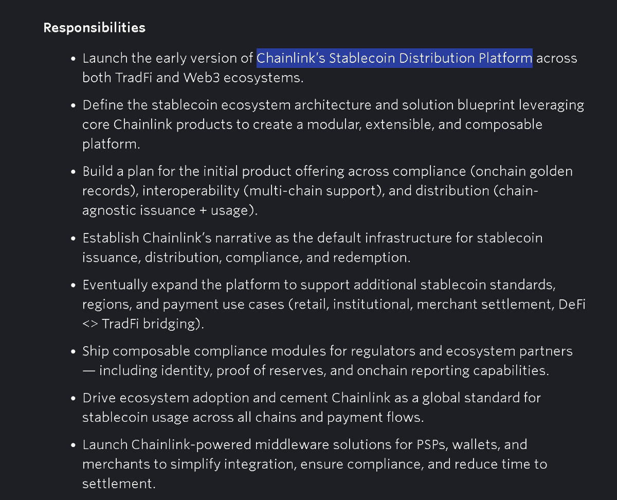 link_hound's tweet image. 👀👀👀
@chainlink&apos;s Stablecoin Distribution Platform
👀👀👀

&quot;Launch the early version of Chainlink’s Stablecoin Distribution Platform across both TradFi and Web3 ecosystems.&quot;

chainlinklabs.com/open-roles?ash…