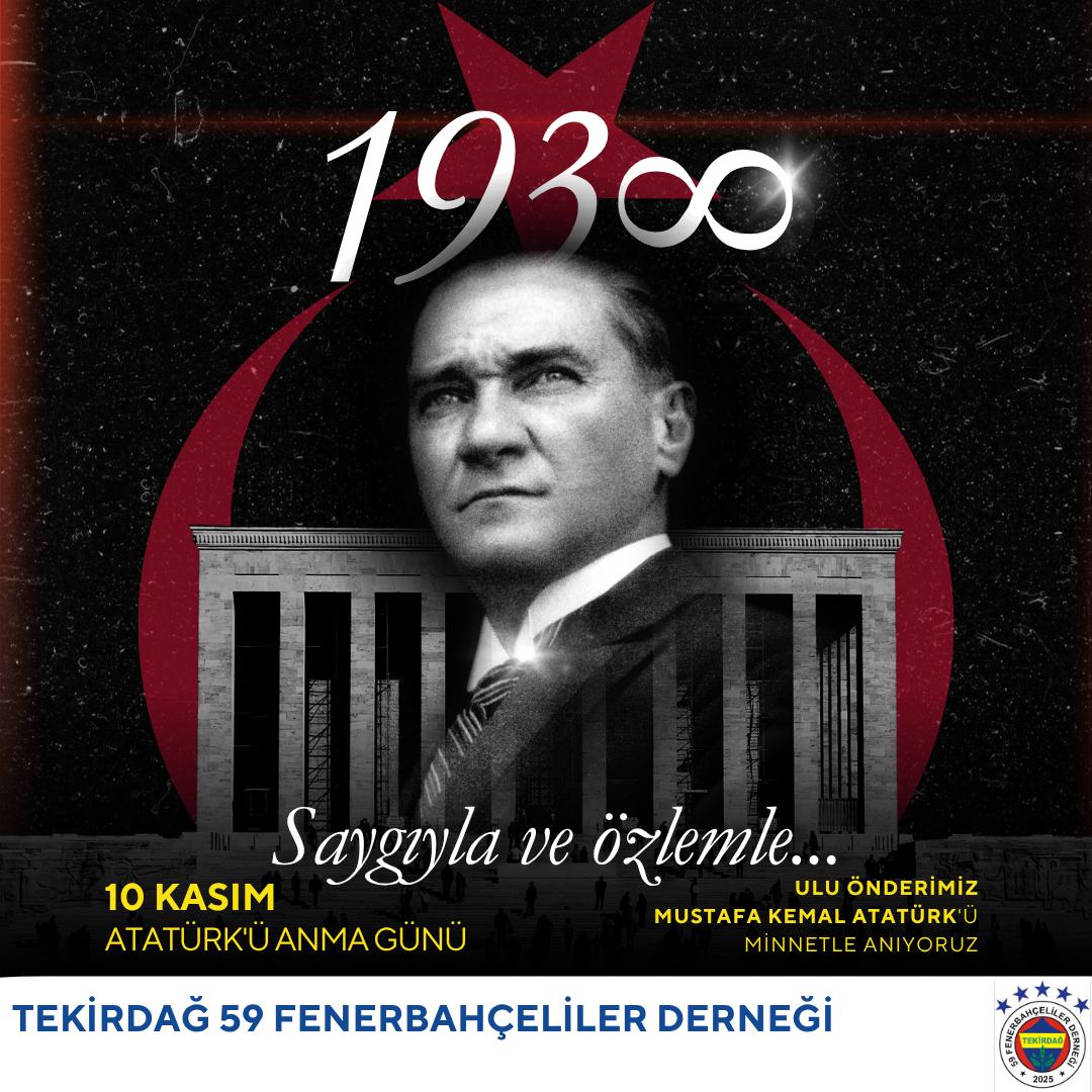 Saygı, Sevgi, Özlem ve Minnetle Anıyoruz.🇹🇷🇹🇷🇹🇷

<a href="/Fenerbahce/">Fenerbahçe SK</a> 
#Atatürk #mustafakemalatatürk 
#10kasım #Fenerbahce 
#tekirdağ59fenerbahçelilerderneği