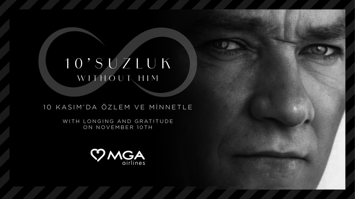 Büyük Önder Gazi Mustafa Kemal Atatürk’ü özlem ve minnetle anıyoruz.
✈️
We remember and honor the Great Leader Gazi Mustafa Kemal Atatürk with longing and gratitude.
#MaviGökAirlines #10Kasım