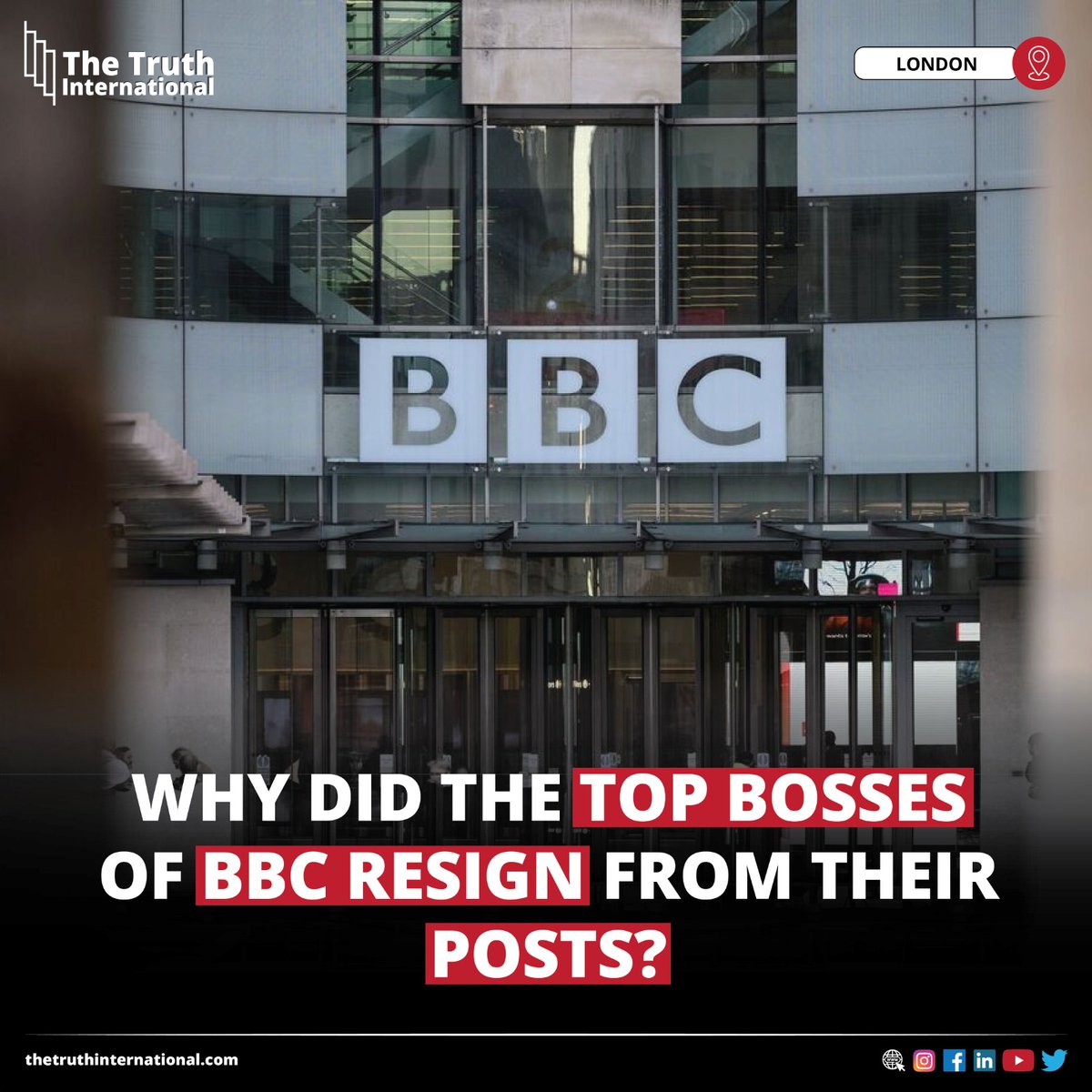 ttimagazine's tweet image. Why did the top bosses of BBC resign from their posts?

Check Details:
thetruthinternational.com/why-did-the-to…

#Why #top #bosses #BBC #resign #posts #BBCLondon #London #BritishBroadcast #criticism #documentary