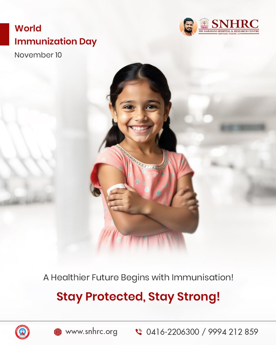 snhrc_vellore's tweet image. 💉 A healthier future begins with immunisation!
Vaccines protect, prevent &amp;amp; empower. Let’s build a safer, stronger tomorrow one shot at a time. 🌍✨
#WorldImmunizationDay #StayProtectedStayStrong #SNHRC #VaccinationAwareness