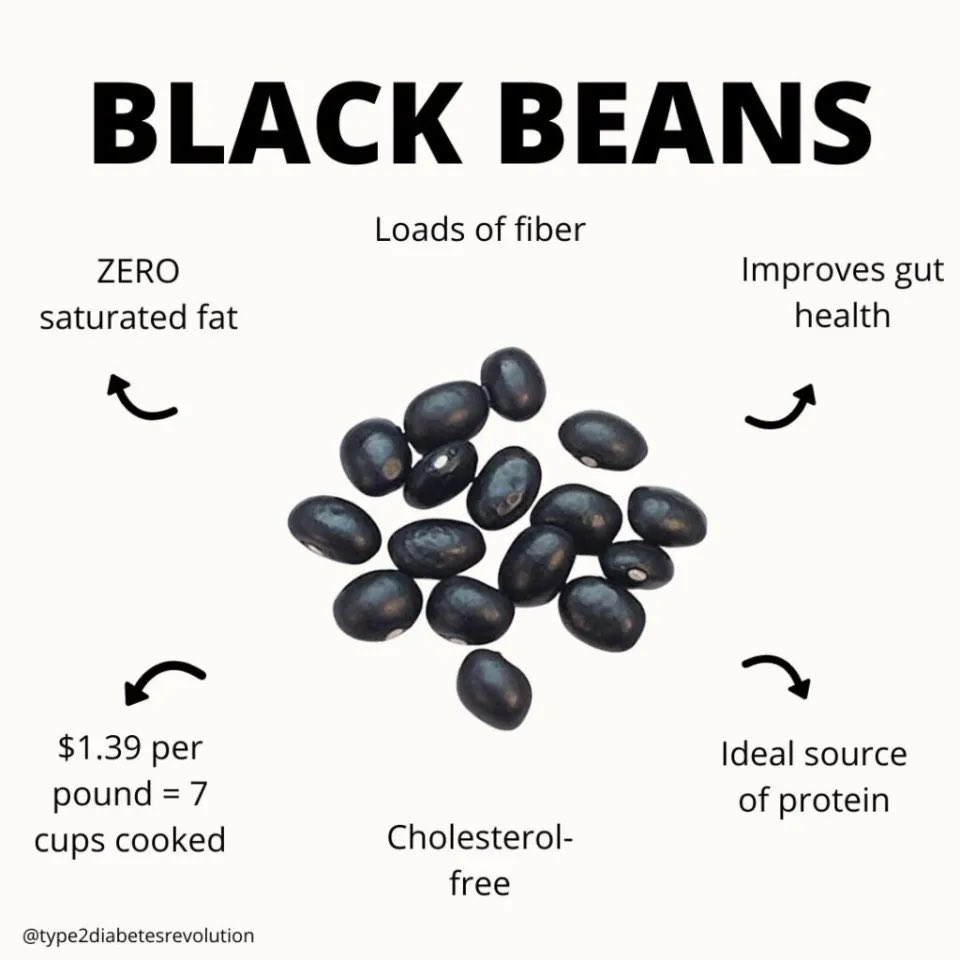 mushawah1's tweet image. الفاصوليا السوداء مفيدة لمرضى السكري لغناها بالألياف والبروتين، ومؤشرها الجلايسيمي المنخفض، مما يساعد على تنظيم مستويات السكر في الدم وتحسين حساسية الأنسولين. تشير الدراسات إلى أن إضافة الفاصوليا السوداء إلى الوجبات يمكن أن يمنع ارتفاع سكر الدم، بل ويخفض الكوليسترول "الضار"…