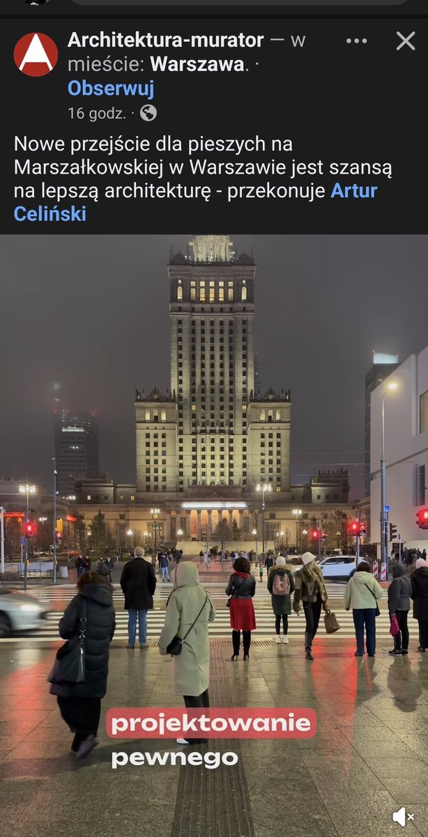 Ekscytacja bezsensownym przejściem przez Marszałkowską jest co najmniej taka, jakby pan Trzaskowski otworzył piątą linię metra. 
To jest miara dramatycznej prowincjonalności Polski: przejście staje się osiągnięciem epokowym, bo leczy kompleksy i przede wszystkim pokazuje język