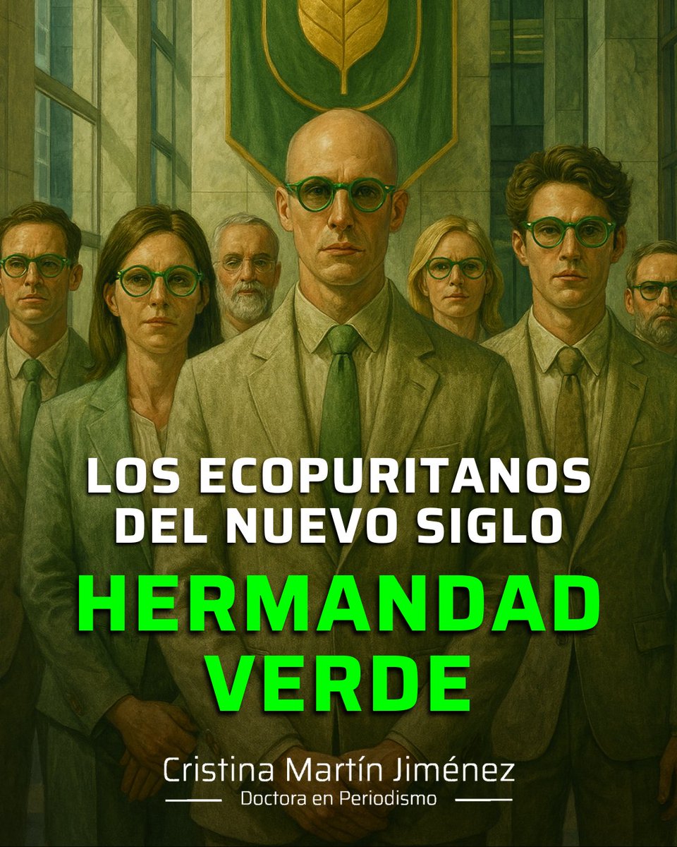crismartinj's tweet image. LA HERMANDAD VERDE - LOS ECOPURITANOS DEL NUEVO SIGLO
(Podéis dejarme en comentarios con qué partido político asociaríais esta analogía que se me ha ocurrido)

En los pasillos de mármol de Bruselas y los despachos acristalados de Madrid, la Hermandad Verde se presenta como una…