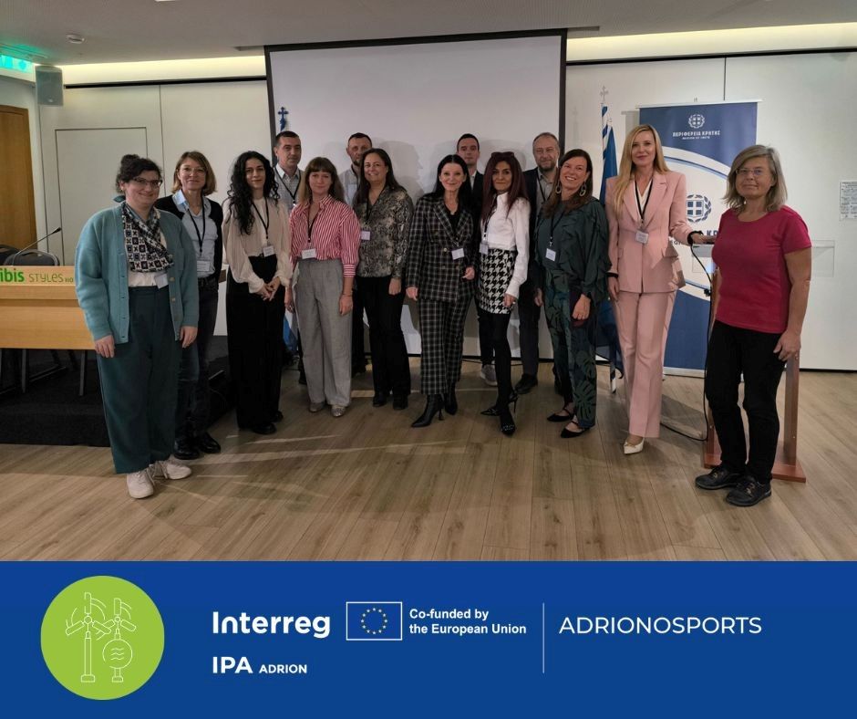 ADRIONOSPORTS's tweet photo. ADRIONOSPORTS kicked off in Heraklion, Crete!

Partners from 7 ADRION countries unite to promote Circular Economy principles in sports — building sustainable facilities &amp; events across the Adriatic-Ionian region.

🔗 https://t.co/HlMhnOlZQv

#ADRIONOSPORTS #CircularEconomy https://t.co/xQVuaXbz6z