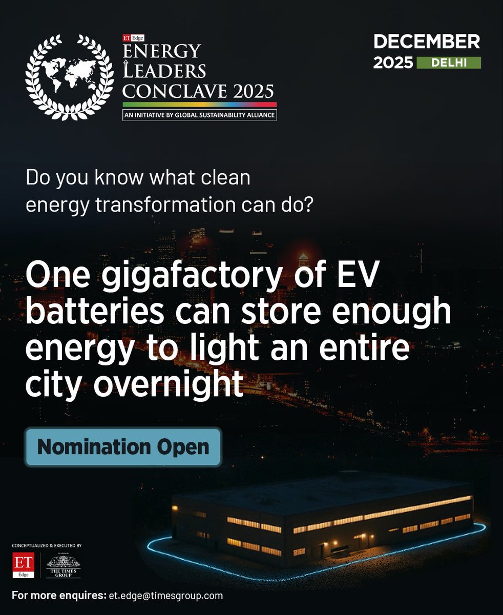 Every innovation adds a new spark to India’s energy story. From EV gigafactories to green hydrogen corridors, transformation is no longer an idea, it is progress in motion, powered by bold leadership and collective vision.
​
This December, ET Edge GSA Energy Leaders Conclave 2025