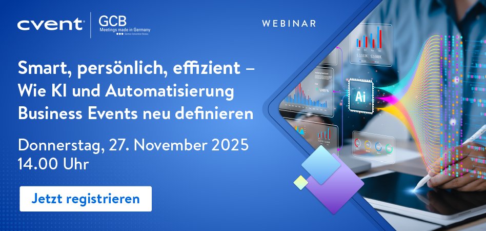 MICEClubcom's tweet image. Webinar: Smart, persönlich, effizient – Wie KI und Automatisierung Business Events neu definieren

Wir laden Dich herzlich zum bevorstehenden Webinar von @cvent am 27. November ein.

Jetzt registrieren:
t.ly/mFcad

#SponsoredPost #webinar #eventtechnology #eventtech