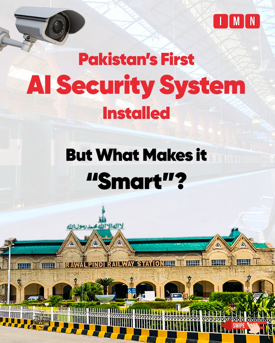 IbexMedianetwrk's tweet image. Rawalpindi Railway Station just installed Pakistan’s first AI-powered security system. Could this be the future of public safety?

#IbexMediaNetwork #AISecurity #AI #Pakistan