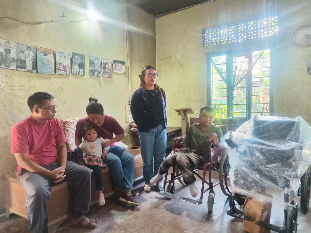 The motorised wheelchair for Khumlalven, Class X, TMI, was handed over by Ms. Priscilla Stauton and dedicated by Pastor T Dinkhansuan at his home.

Grateful to all 99 donors and intern Ms. Chinghoih Guite, Muanlian Hatlang &amp; Minlun Guite, for making this act of love possible.