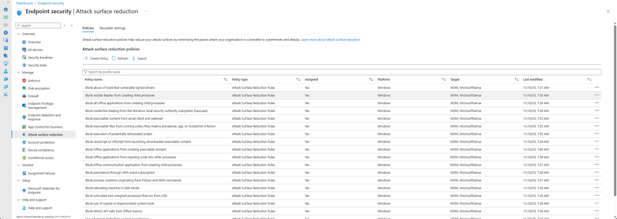 xenappblog's tweet image. Slow day in the office? Go configure all those @MSIntune ASR rules that Defender is complaining about (for all your clients).