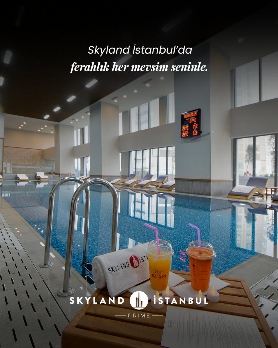 Skyland İstanbul’da mevsimler değişse de ferahlık hep seninle. Modern tasarıma sahip kapalı havuzumuzda, dört mevsim boyunca suyun dinginliğini ve rahatlığını yaşayın.

🖥  skylandistanbul.com