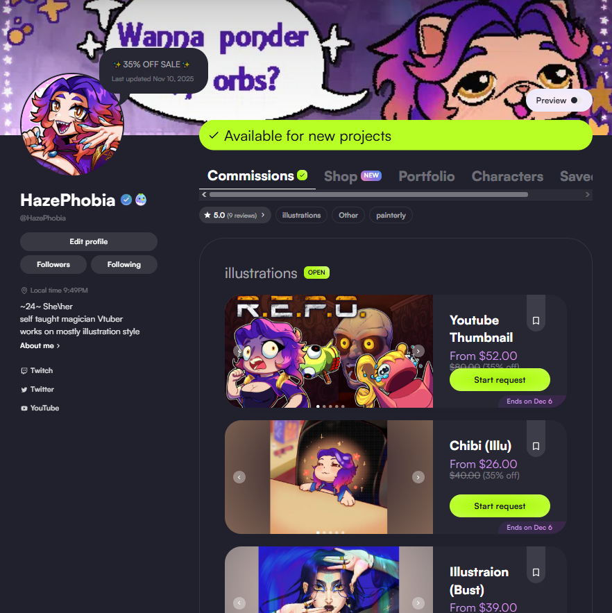 Hazephobia 🔮| Vgen CLOSED| tweet media