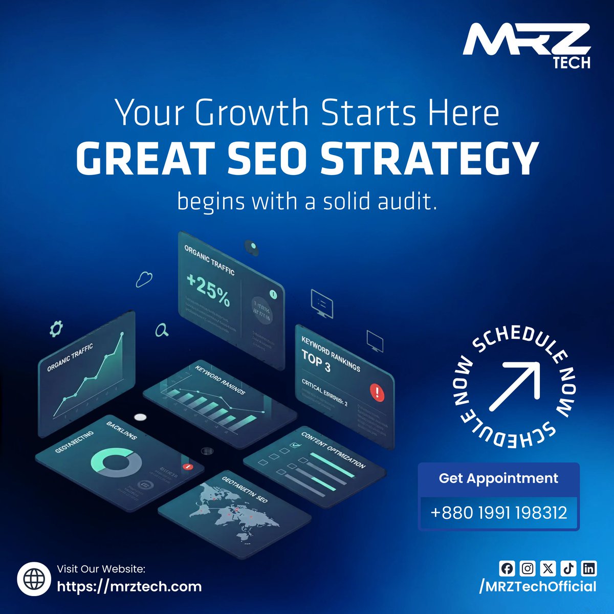 mrztechofficial's tweet image. Your growth begins with an unshakeable SEO Strategy. From audit to execution, we&apos;re here to boost your organic traffic and dominate keyword rankings.

#MRZTech #SEO #DigitalMarketing #GrowYourBusiness #OrganicSEO #SEOServices #RankHigher #WebTraffic #DigitalStrategy