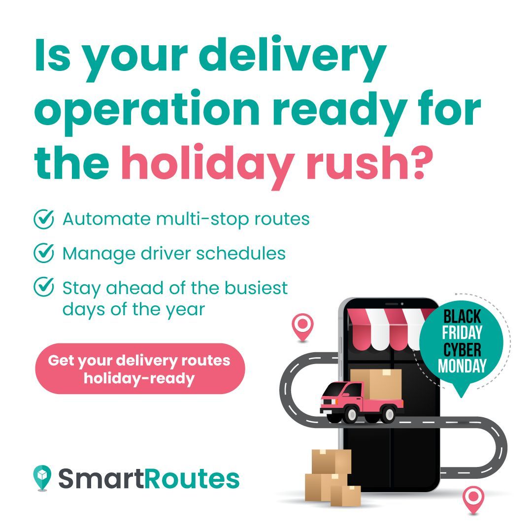 Is your delivery operation ready for the holiday rush?

Black Friday and Cyber Monday are around the corner. Efficient route planning can make the difference between satisfied customers ✅ and missed deliveries ❌.

Get your delivery routes holiday-ready buff.ly/lErkxnT