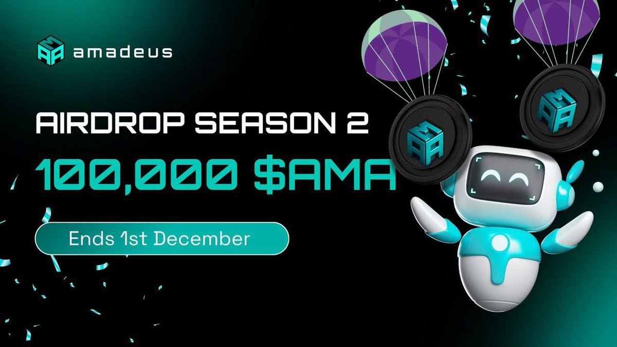 0x_amaran's tweet image. Free drop 👀

 @amadeusprotocol Zealy Airdrop — Season 2 is LIVE!

- $100,000 in $AMA up for grabs!
- Top 50 leaderboard users + 50 random winners
- Ends: 1st December 2025

Climb the ranks &amp;amp; earn your share now 

go
zealy.io/cw/amadeusprot…

For details 
ama.one…