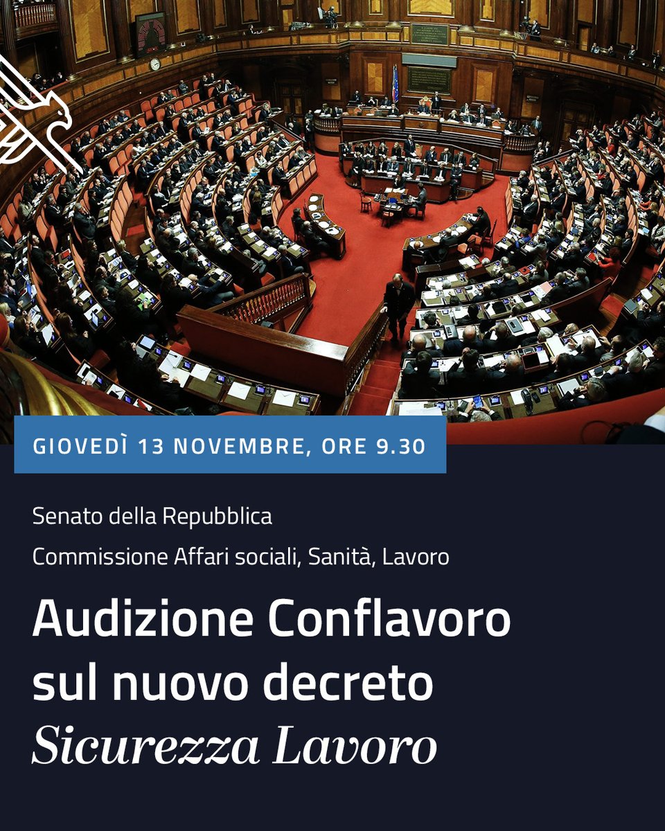 Inizia il dibattito parlamentare sul Decreto con le nuove regole in materia di salute e sicurezza sul lavoro
Giovedì impegnati in audizione con i rappresentanti dei Gruppi, in Commissione Affari sociali, sanità, lavoro pubblico e privato, previdenza sociale.