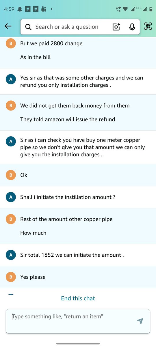 bhaskarbhas_r's tweet photo. @AmazonHelp @AmazonHelp  one of the associate helped me, he initiated for his end but I didn't received https://t.co/yC8Phg4RQM