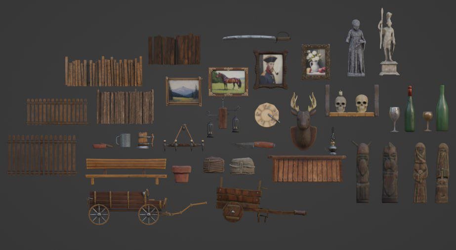 Today, simple #assets no more, no less. As #lowpoly as possible, not a final render, just flexing.

~~~
#blender #3d #3dmodeling #3dmodel #stylized