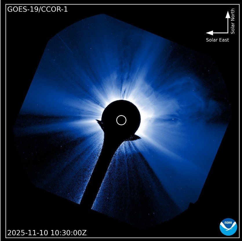 We've got a beautiful, symmetrical, in-our-face full halo CME from today's X1.2 flare.

Check it out here:

swpc.noaa.gov/products/ccor-…