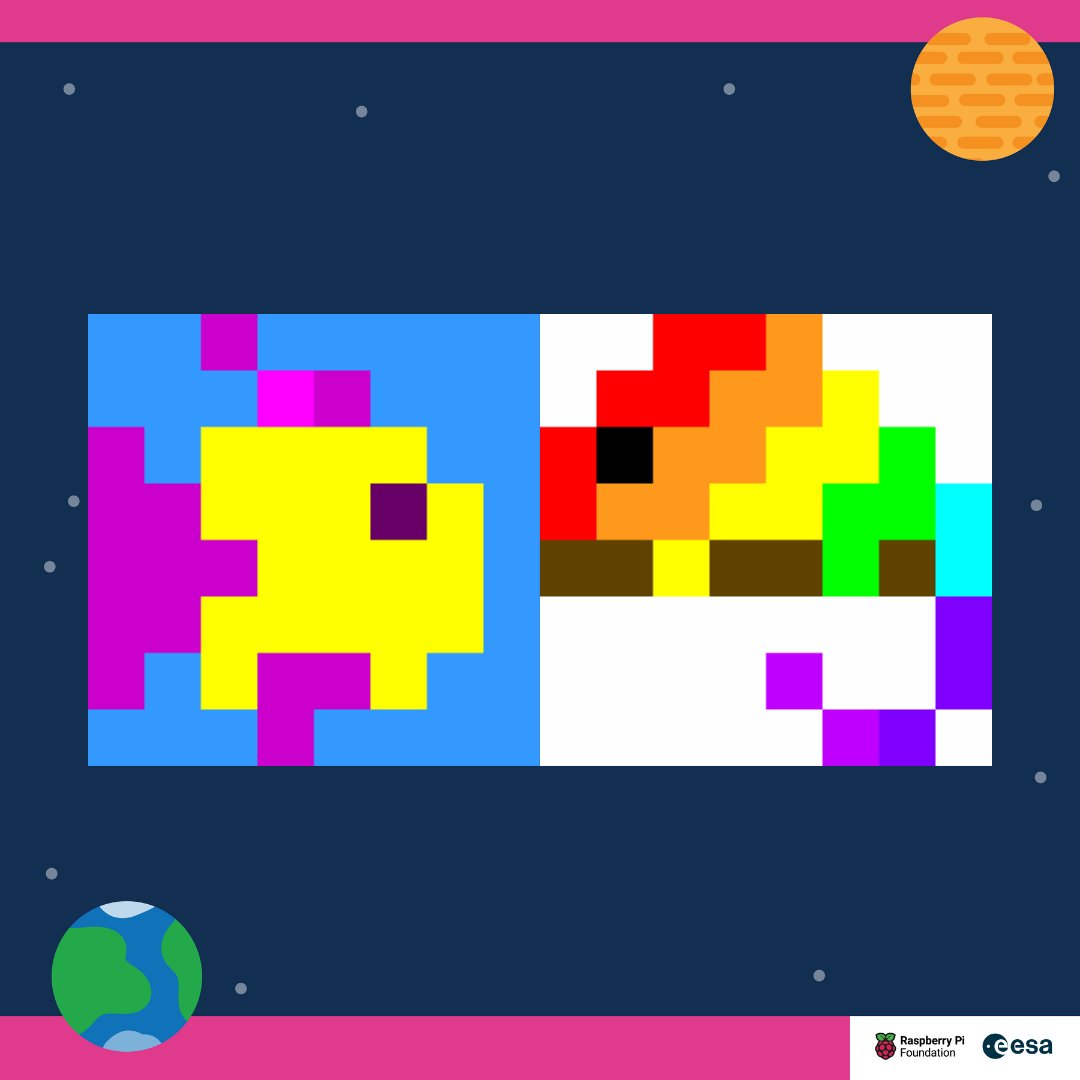 CodeClub's tweet image. Code Clubs, it’s your turn to send pixel art to space with Astro Pi Mission Zero! 

Write a Python program to display an image, inspired by nature, on board the ISS

Find out how you can take part: astro-pi.org/mission-zero