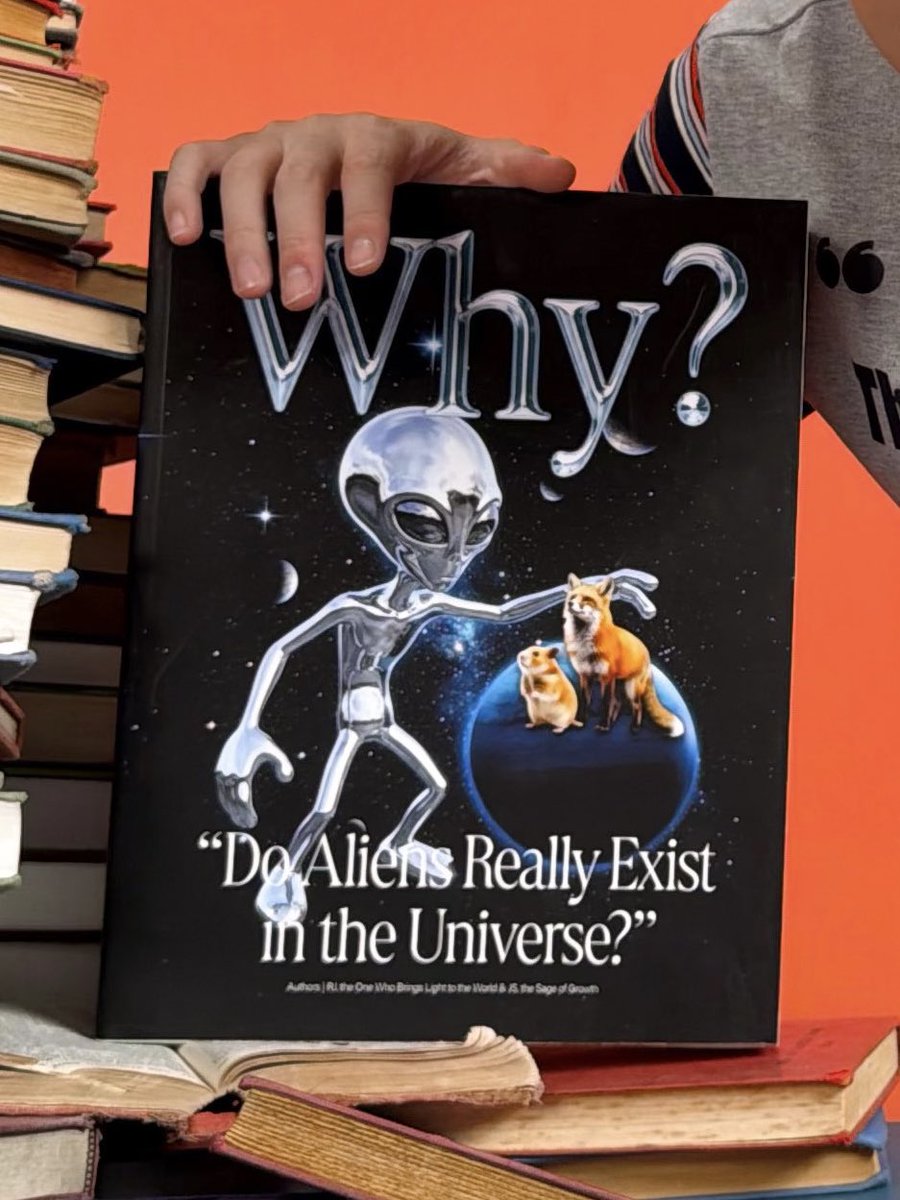 renjeonah's tweet photo. universemates book! 📕🛸🔭

why? | “do aliens really exist in the universe?”

authors:
🦊 rj, the one who brings light to the world
🐹 js, the sage of growth https://t.co/d0OA5O4PbI