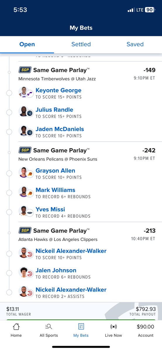 100% hit rate starters only player not a starter tonight is Reaves still 100% at 20 u can take him off but the odds will drop let’s get X another win and if you won with me on the mega water down and the +1000 spend that $10 for my discord link in the bio for more picks