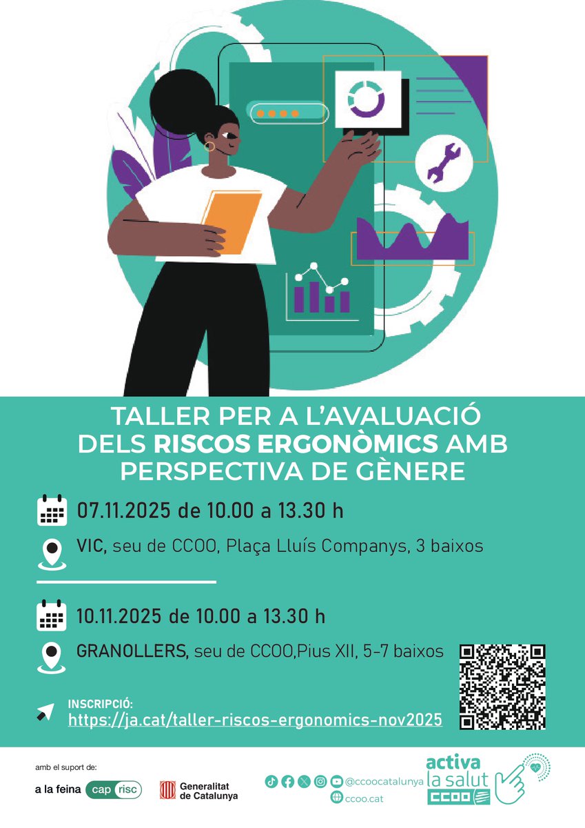 👩‍💼🟣Nova sessió del taller sobre l’avaluació dels riscos ergonòmics amb perspectiva de gènere.

Avui a Granollers amb delegades i delegats de <a href="/ccoovormaros/">CCOO VORMAROS | ☎️933 100 000 💻consulta.ccoo.cat</a>.