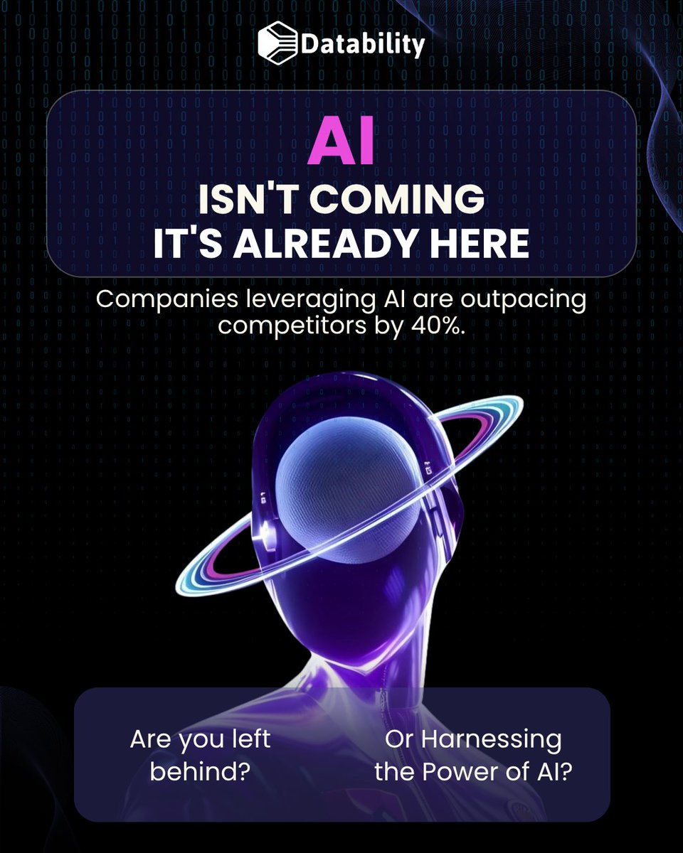 DatabilityCo's tweet image. AI is transforming workplaces everywhere.

At Datability, we’re not watching from the sidelines - we’re learning, experimenting and leading the change together.🚀

This November, we’ve launched the #Ainovember Bootcamp.

See how we are gearing up for the #FutureOfWork .