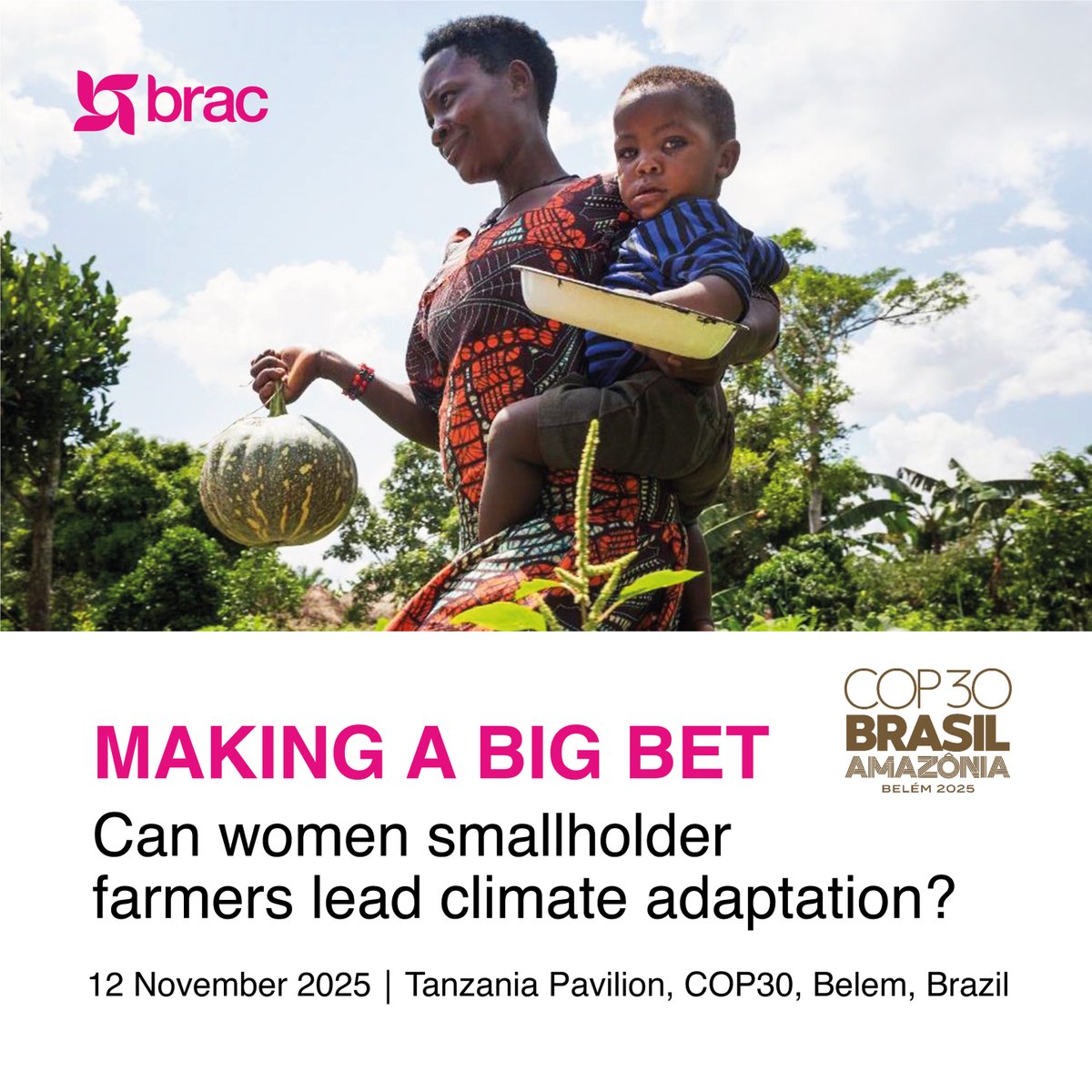 BRACworld's tweet image. Around 500 million smallholder farmers sustain the global food system. Almost half of them are women.

At COP30, BRAC is convening a high-level dialogue to advance inclusive climate action — spotlighting women’s leadership, community-driven solutions, and the adaptation…