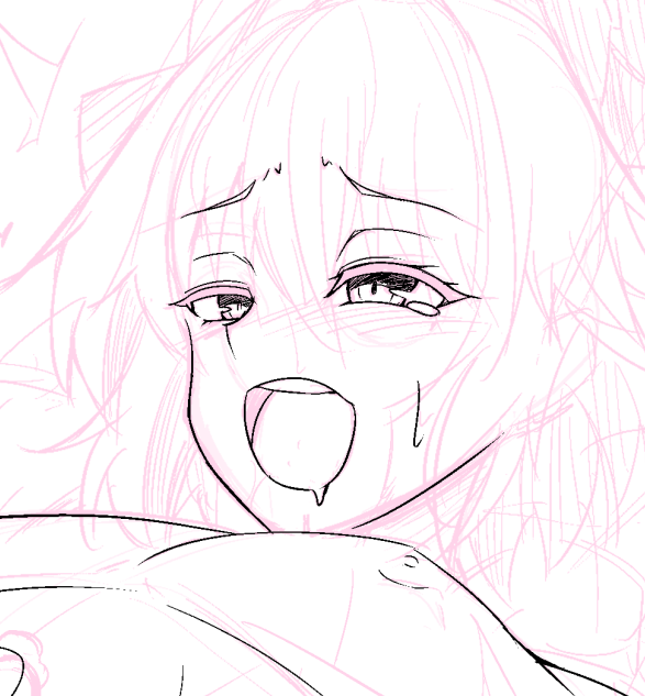 練習⑮
今日は時間なかったんで実戦形式

線画とラフ描き直しと途中まで線画

筆がおっそい!!!!!!!!!!!! 