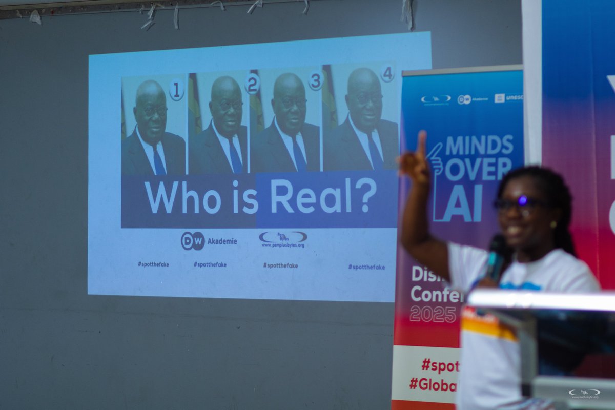 penplusbytes's tweet image. Young participants put their skills to the test during the AI Literacy Challenge, spotting fake content, debunking misinformation, and learning how to use AI responsibly at the #YouthAgainstDisinformation Conference 2025.

#Penplusbytes
#SpotTheFake
@dw_akademie @unescoghnatcom