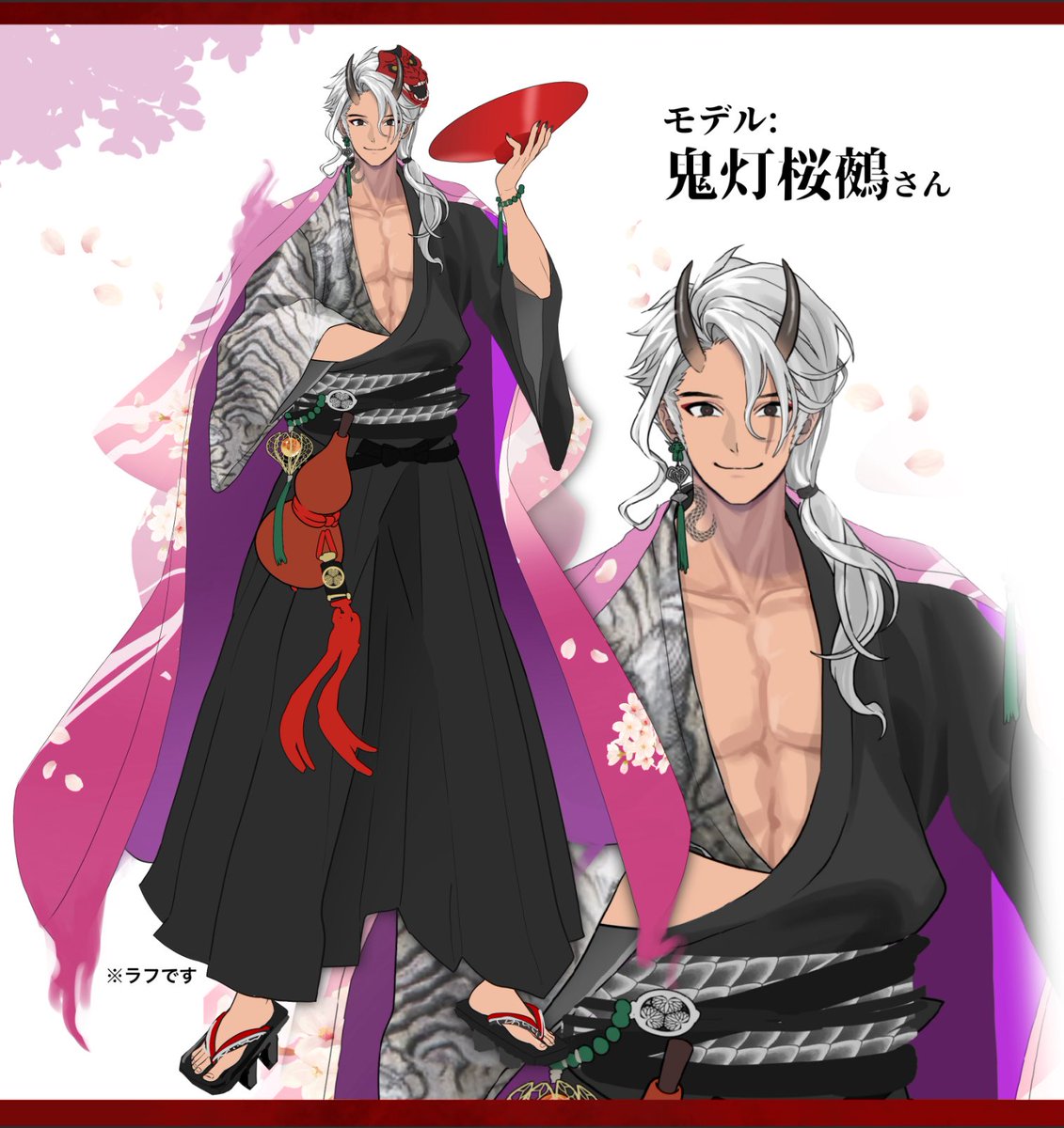 妖Vtuber、鬼灯 桜鵺さん(<a href="/Hozuki_oya/">鬼灯 桜鵺@Vtuber準備中</a> )の御姿ラフが完成いたしました👹
今後わたしのアカウントでは、桜鵺さんボディのイラスト＆Live2D制作の進捗を紹介していこうと思います。

お酒大好き、生き物大好きな鬼いさんです🐍🐅🐒
応援よろしくお願いします！

#新人Vtuber #vtuber準備中