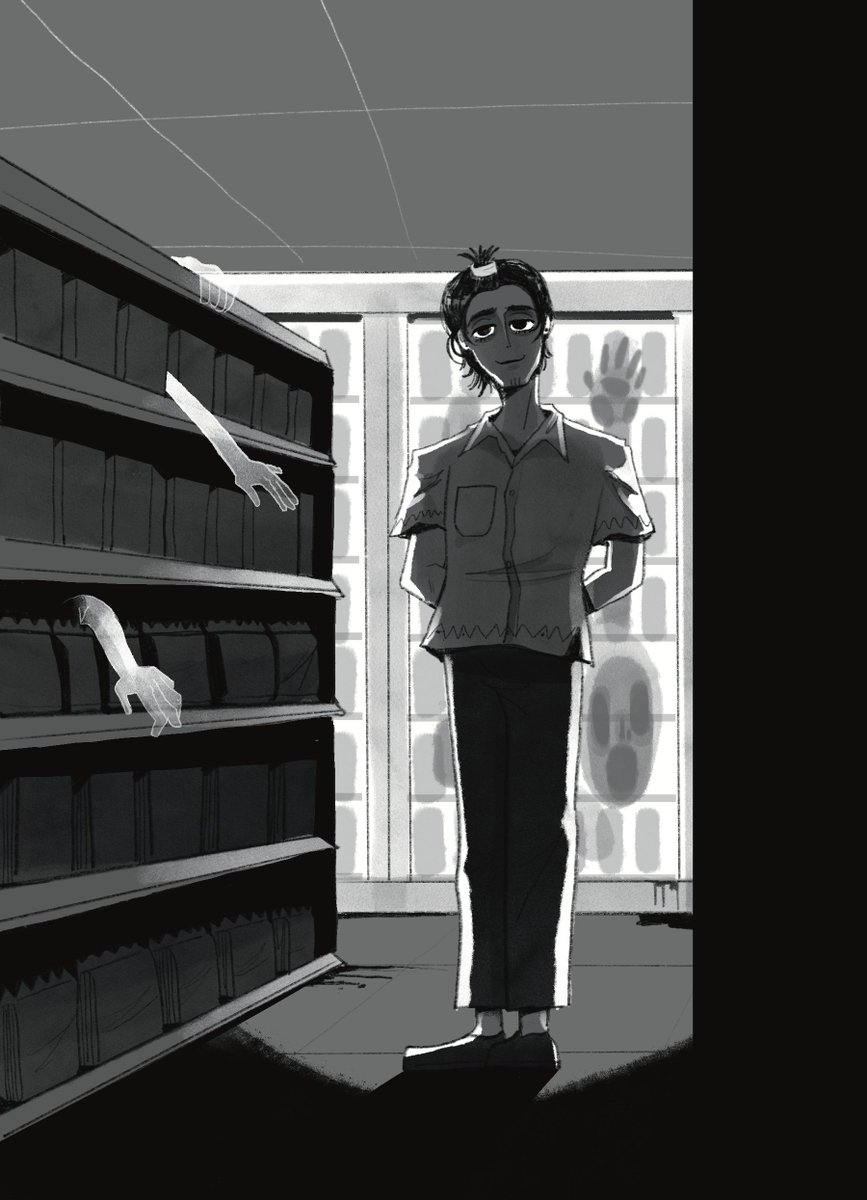 CThastwofeet's tweet image. คนเริ่มได้เล่มหลังป้าย #กั๊กส้มนัมเบอร์วัน กันแล้วเลยอยากจะมาพูดถึงนิดหน่อย 

ท่านจะรู้ว่าผมมีไบแอสคาร์เรคเตอร์อยู่ อย่างพี่บี พนักงานร้านสะดวกซื้อคนแกร่ง 

ซึ่งในเล่มหลังป้ายกับกั๊กส้มเล่มเก่าห่างกัน 2 ปี พอเทียบลายเส้น ขอสารภาพว่าผมแอบบัพกล้ามพี่บี