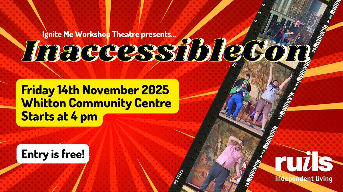"InaccessibleCon" - an impossible journey to a dream destination. The story of a visually impaired person travelling to ComicCon.

The final performance of this play by <a href="/IGNITEMEWT/">IGNITE ME WORKSHOP THEATRE</a> will be on Friday 14th Nov at Whitton Community Centre, 4pm. No booking needed, completely free!