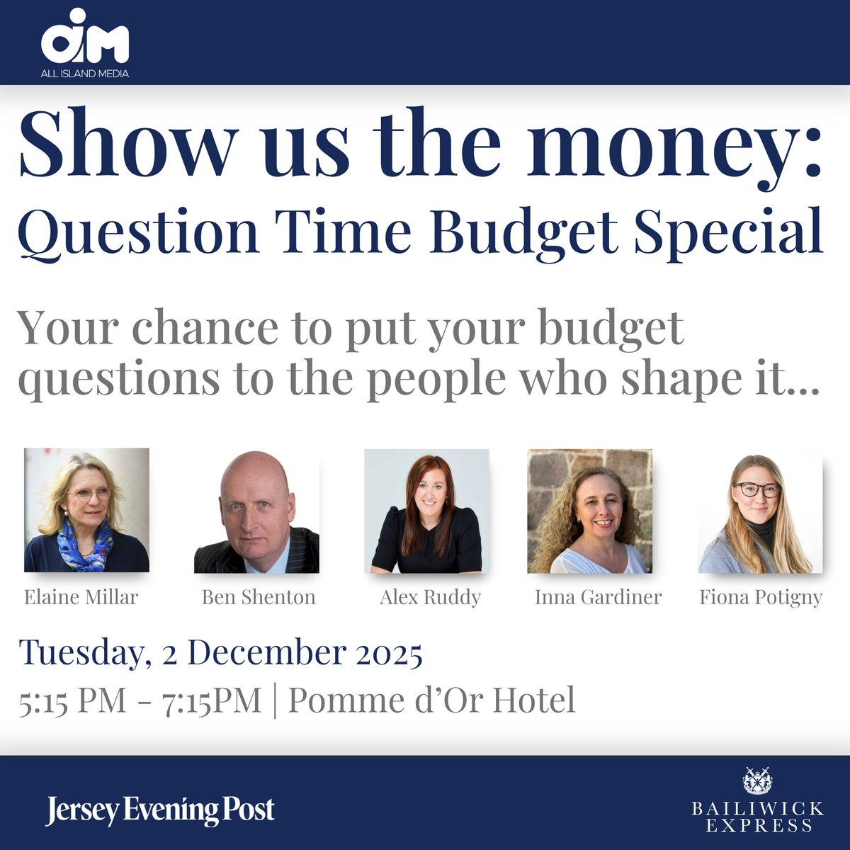 The stage is set. Meet the expert panel who will be unpacking Jersey’s budget, answering your questions, and debating what comes next. 📣 🤝
 
💬 Submit your questions here: brnw.ch/21wXlZG

🎟️ Get your tickets here: brnw.ch/21wXlZH
