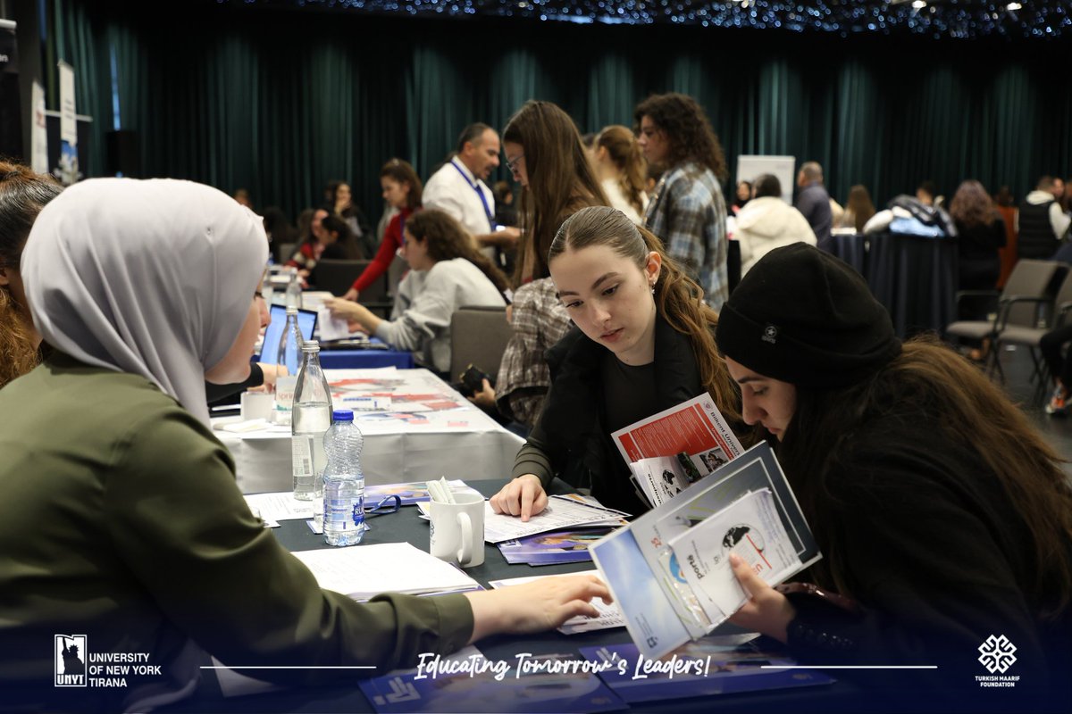 At the EBLA International Education Fair held at Plaza Hotel, Tirana, our International Marketing Team, Rozeta and Hygerta proudly represented the University of New York Tirana, sharing global academic opportunities with ambitious students ready to shape their futures.
In a room