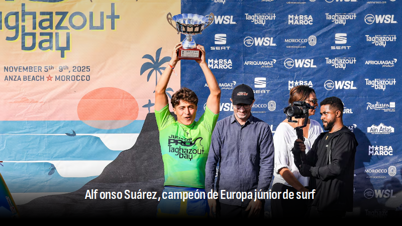 El asturiano acaba en lo más alto del ranking continental de la WSL. Carla Morera se lleva el subcampeonato femenino. Hans Odriozola gana en Marruecos. 
✍️ Marc Fontrodona 

🔗 mrf.lu/1HZf