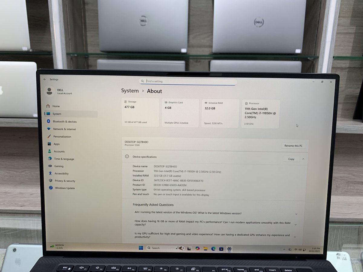 mainpointelect's tweet image. Dell Precision 5560 Laptop I7 11th Gen 32GB RAM/512GB SSD 4GB NVIDIA Graphic 15.6”
WhatsApp
050-620-7544
or click on the link to chat  on whatsapp
wa.me/971506207544
📷 Shop Location:
Main Point Electronics - Deira
maps.app.goo.gl/gGVfFdMxHYPhjx…
#mainpointelectronics