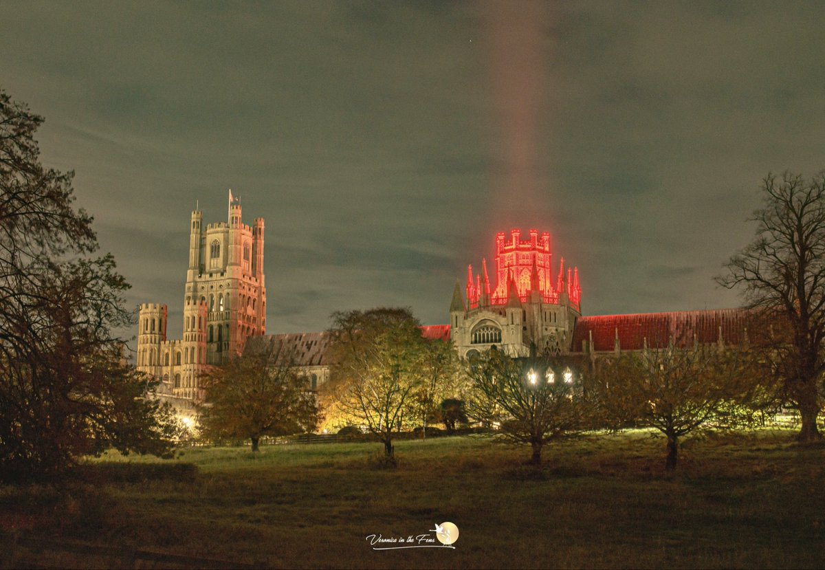 VeronicaJoPo's tweet image. The Octagon on Ely Cathedral was illuminated in red last night for Remembrance Sunday and will be again tomorrow for Armistice 🌺
Ely, Cambridgeshire 
#lestweforget🌹 #poppyappeal #RemembranceDay